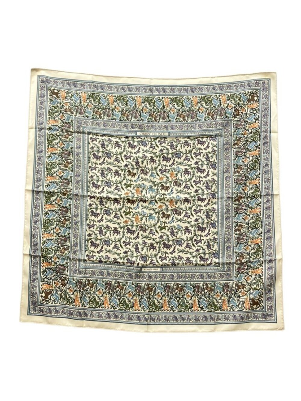 Hermes Scarf Carre 90 Silk 100% Indian Hunting